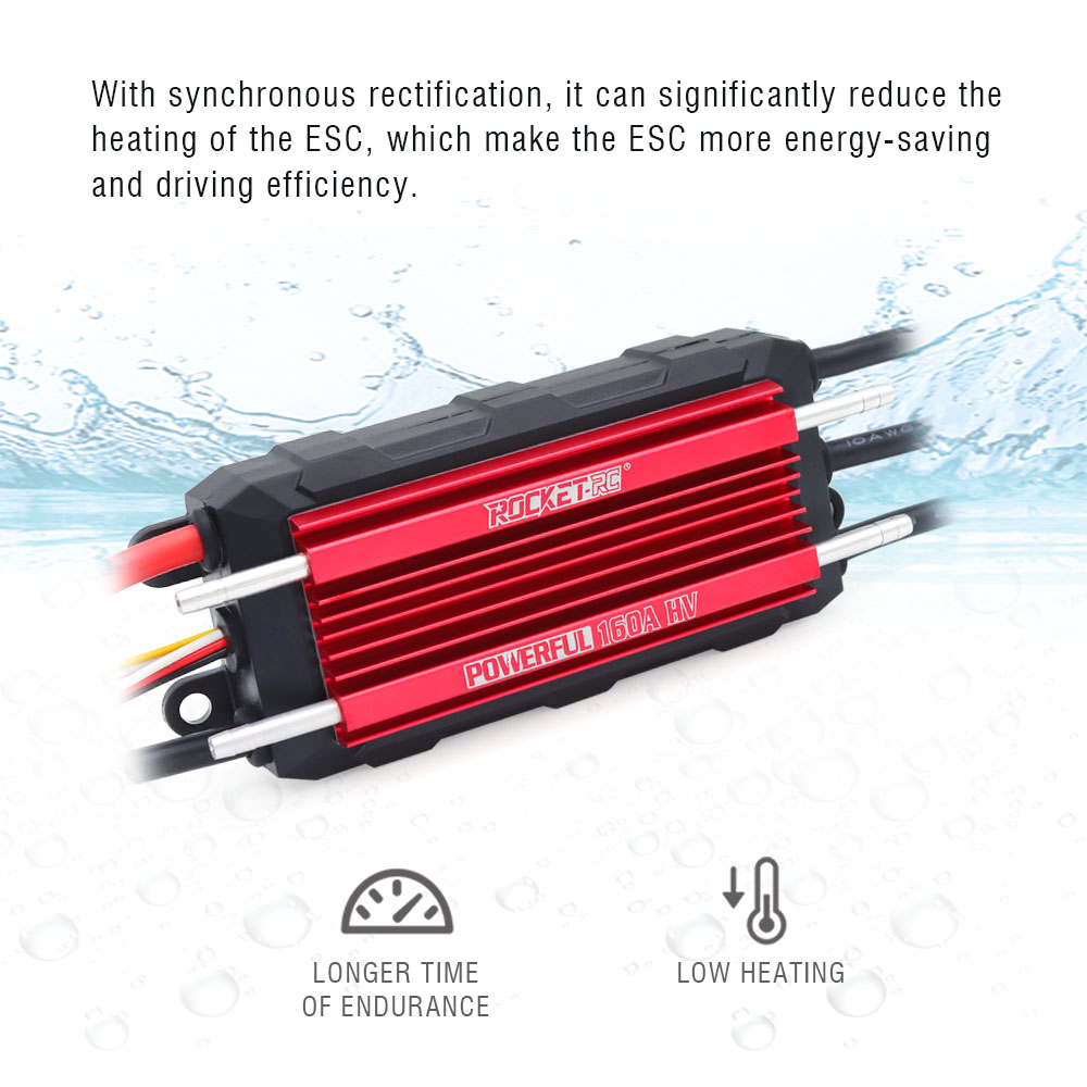 ROCKET-RC 200A Waterproof Brushless Marine ESC 4-8S LiPo 8.4